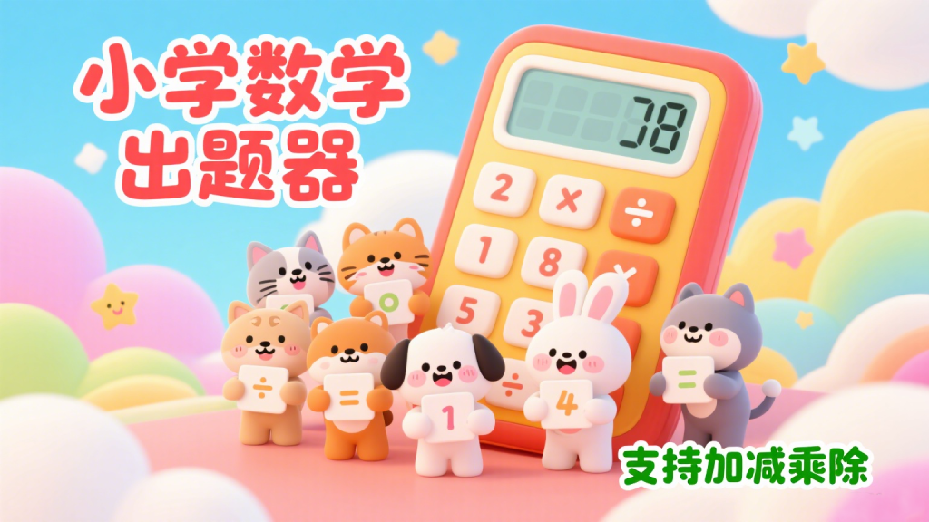 小学数学出题神器，支持加减乘除，支持答案打印-爱工作