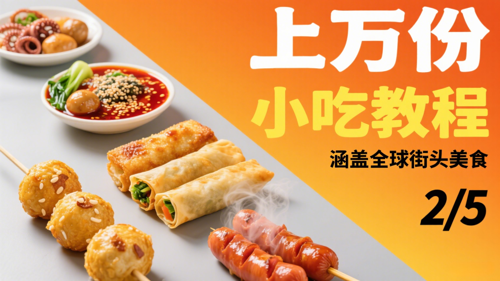 上万份经典小吃视频教程，在家做美食、出去摆摊必备-爱工作