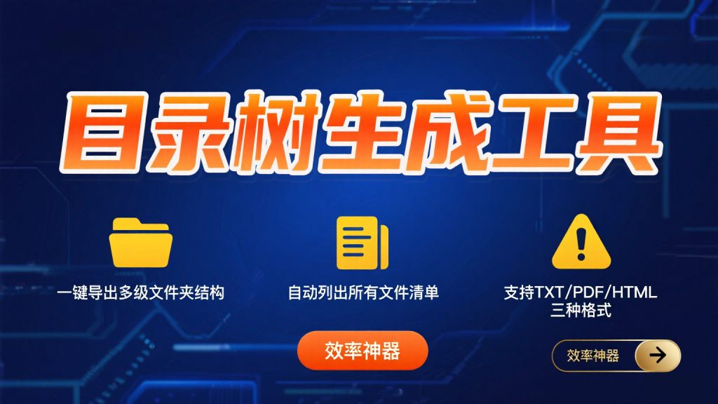 目录树生成工具，一键把多级文件夹中的所有文件列出来，支持保存txt、pdf、html文件-爱工作
