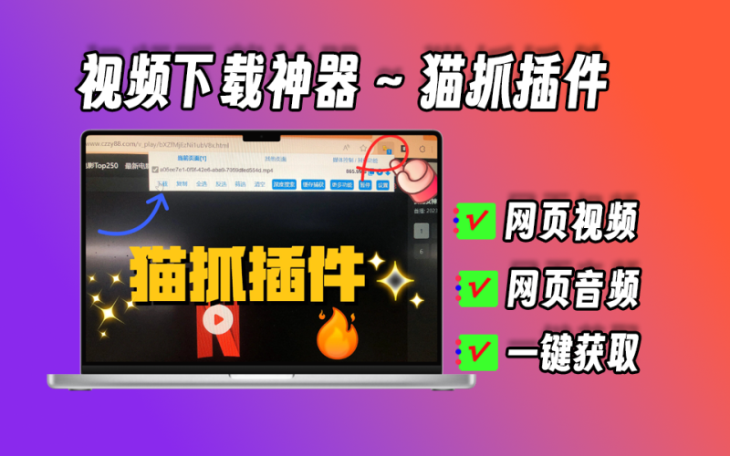 猫抓插件，一个网页视频、音频下载神器-爱工作