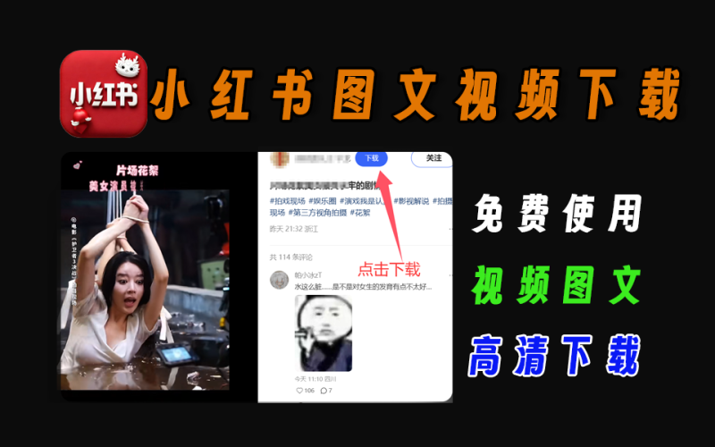 浏览器最强小红书视频图文下载插件，高清无水印-爱工作