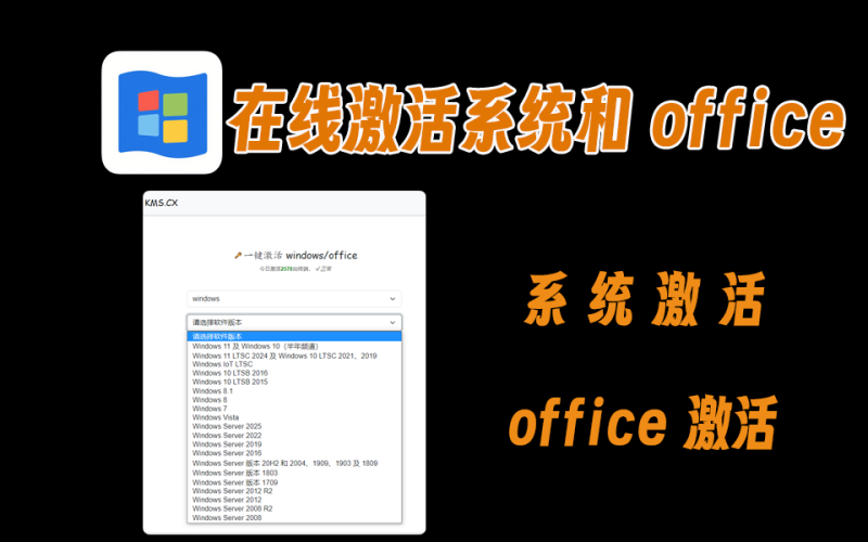硬核网站【第22期】在线系统激活，office激活-爱工作