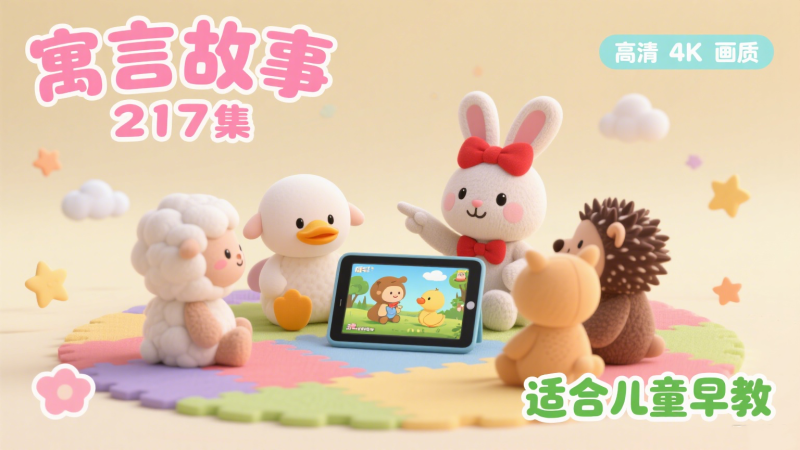 经典寓言故事217集，全都4K画质，孩子必看动画-爱工作