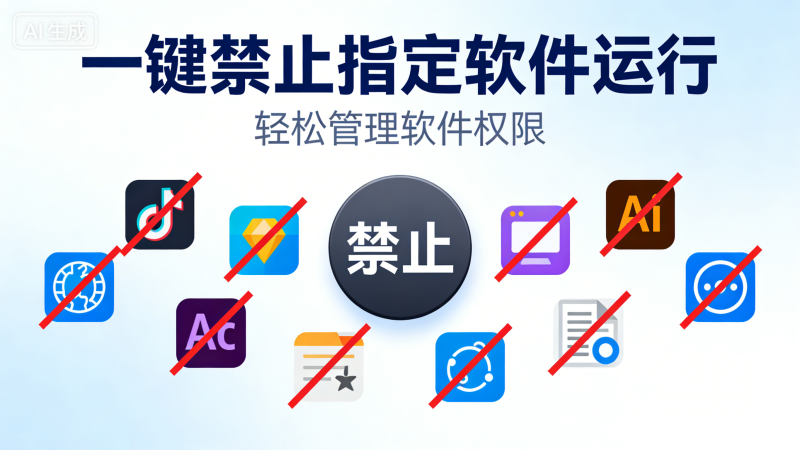 一键禁止某软件运行，可批量操作-爱工作