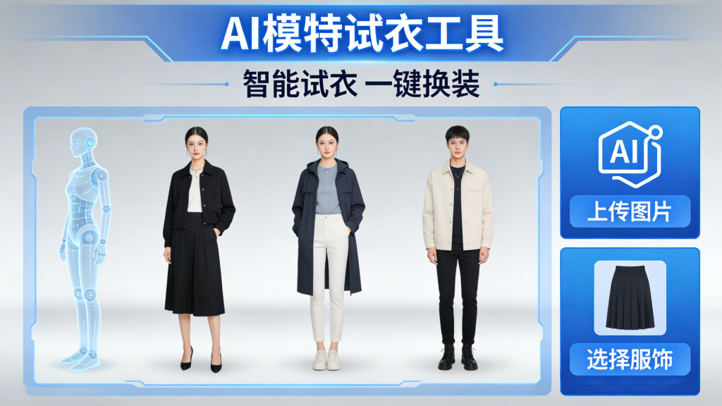 AI一键模特换衣，以后想买衣服就可以用AI试穿一下看效果了-爱工作