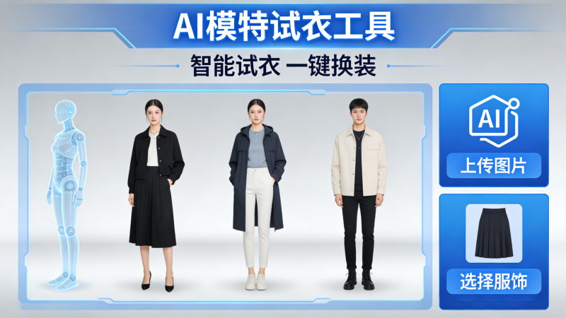 AI一键模特换衣，以后想买衣服就可以用AI试穿一下看效果了-爱工作