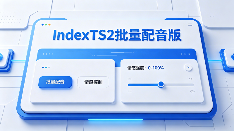 IndexTTS2批量配音版，支持情感调试-爱工作