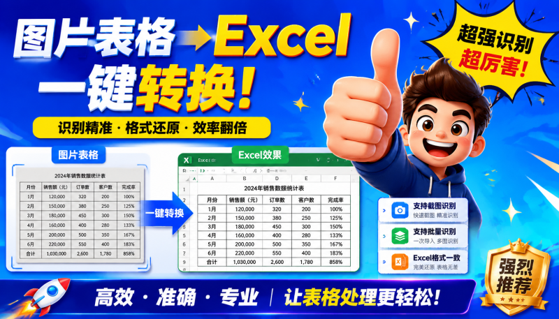 图片表格批量转excel，支持截图自动转换，格式不变，超强-爱工作