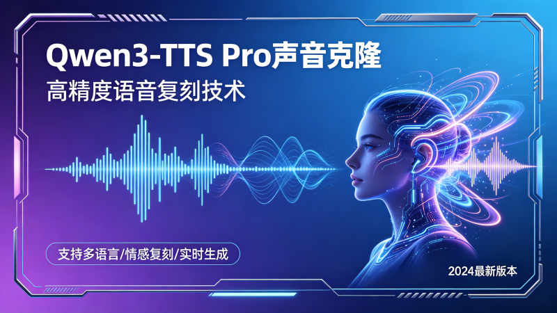 Qwen3-TTS Pro 支持声音克隆，有声小说，可指定人物音色，相当牛-爱工作