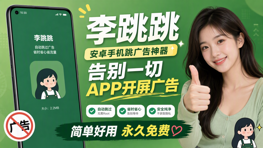 李跳跳内置规则版，安卓手机拒绝app开屏广告，让app更干净-爱工作