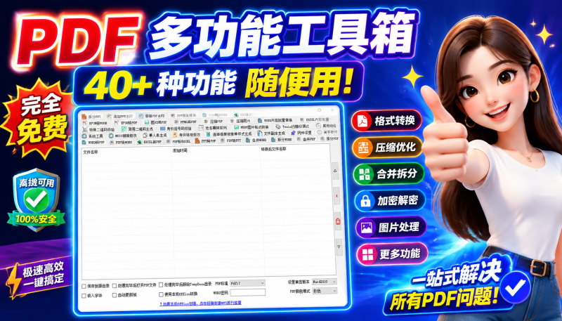 坤tool工具箱，完全免费的PDF处理工具箱，几十种功能随意用，无限制，支持批量-爱工作