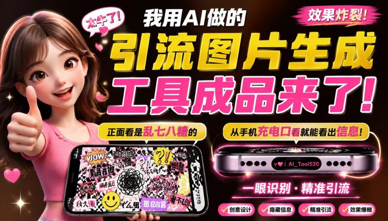 用AI写的引流工具，需要的自取，把微信藏到图片中-爱工作