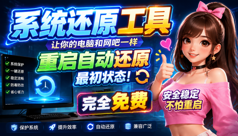 电脑还原工具，让你的电脑每次重启都是新电脑，和网吧一样-爱工作