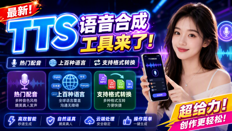 最新TTS配音，支持批量，支持文件格式转换，功能超多-爱工作